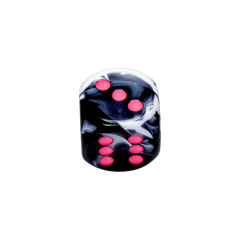 Gemini Black-White/pink 30mm d6 Single dice w/pips (1 piece)